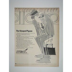 Hawker Siddeley DH 125 Jet Ad Stooped Pigeon Aviation Print 1960s Vintage ADVERT